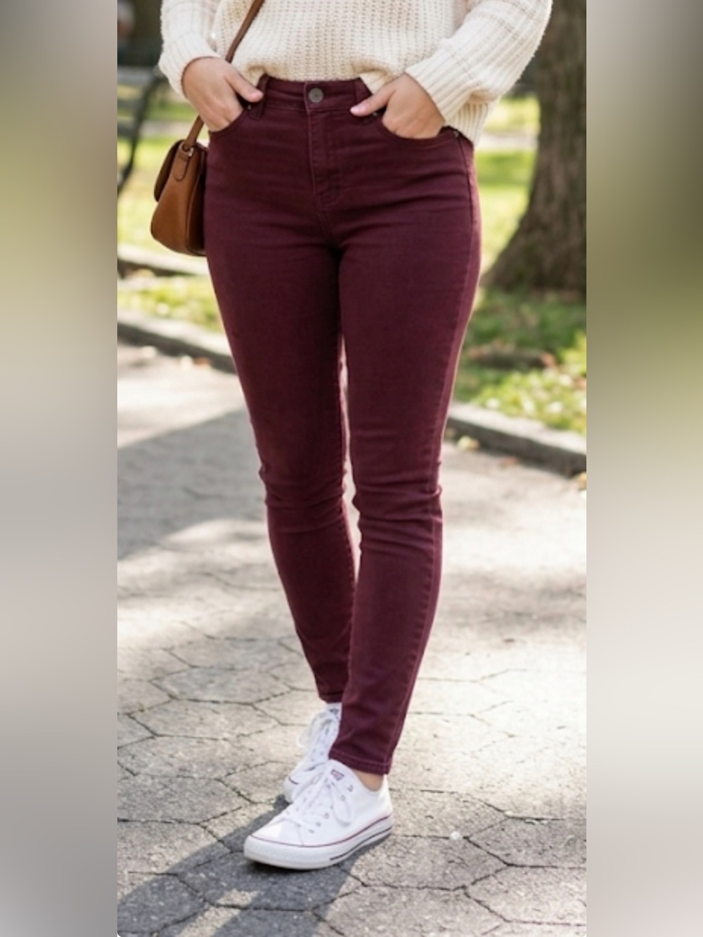 Aeropostale Women's High-Rise Maroon Skinny Jeans Size 6 regular